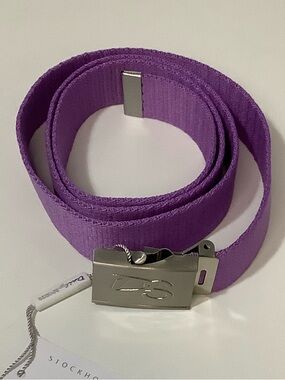 Daily Sports Purple Webbing Belt with Silver Buckle
